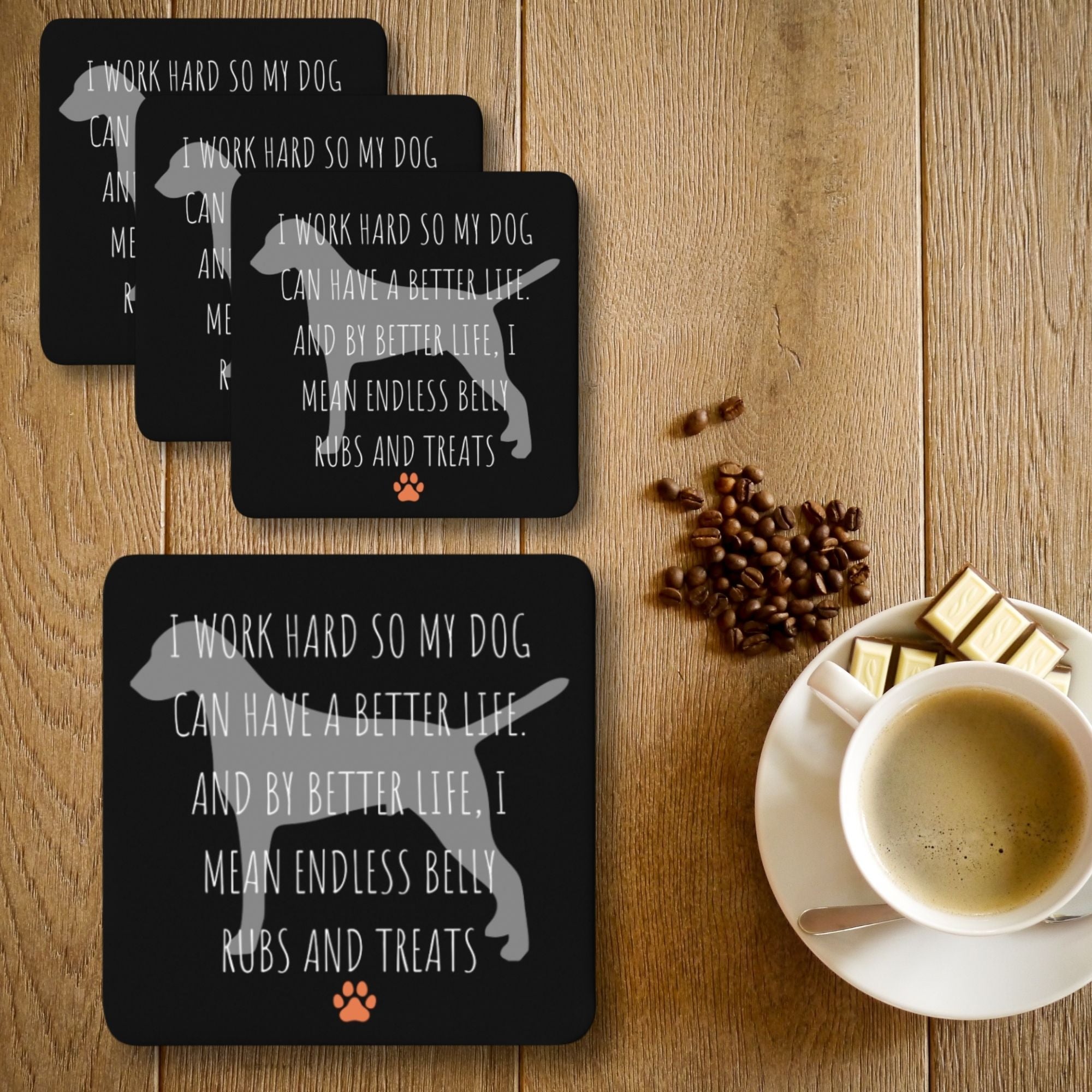 Set of 4 Coasters Dog Lover Funny Gift - Sweetie