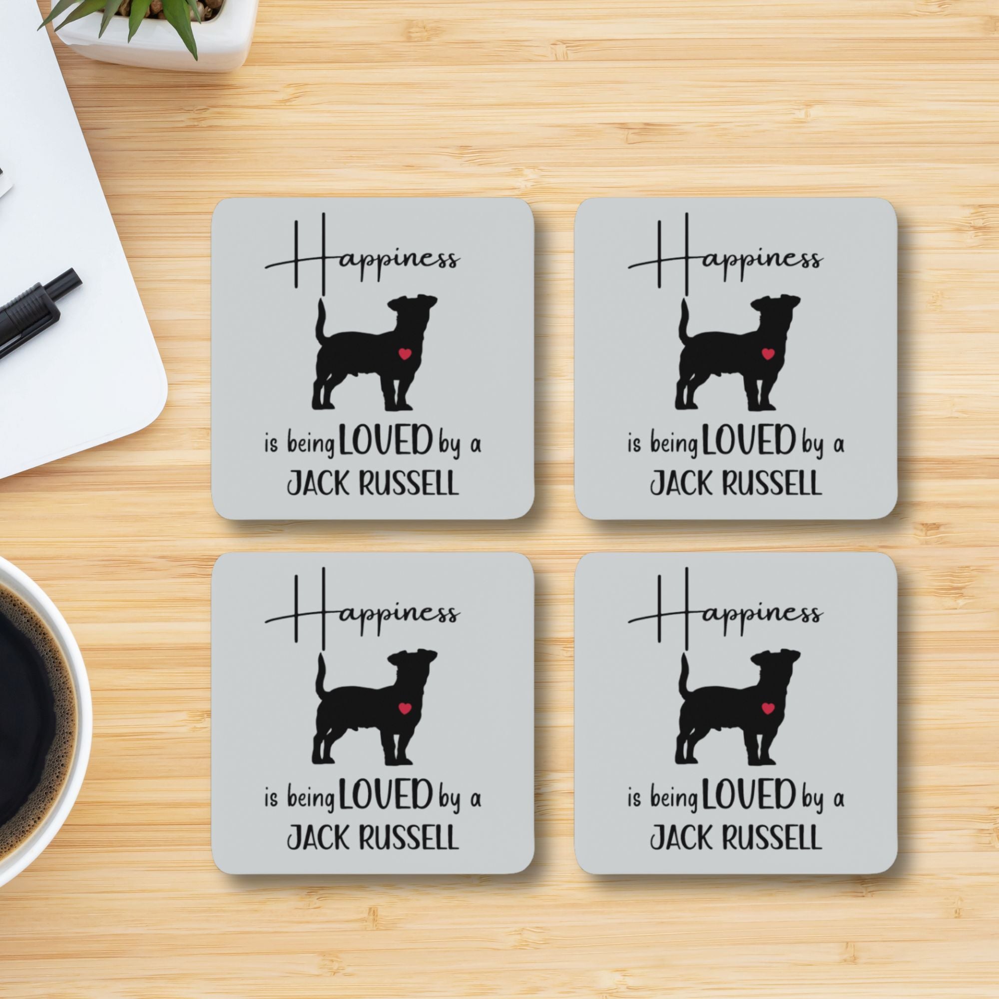 Set of 4 Coasters Dog Lover Gift - Sweetie