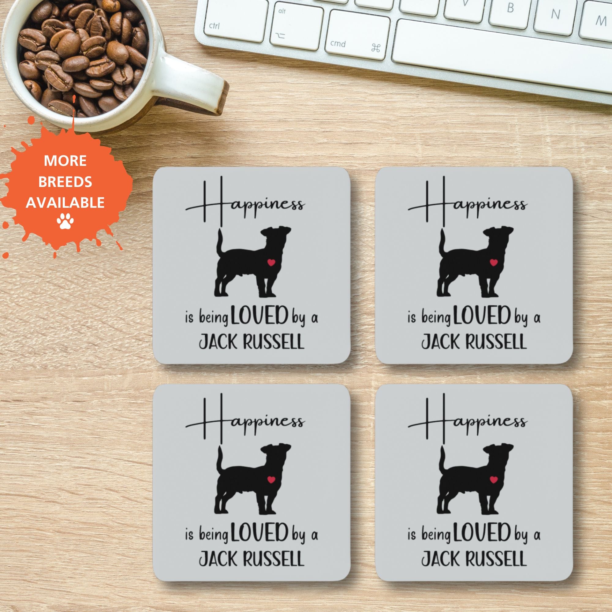 Set of 4 Coasters Dog Lover Gift - Sweetie