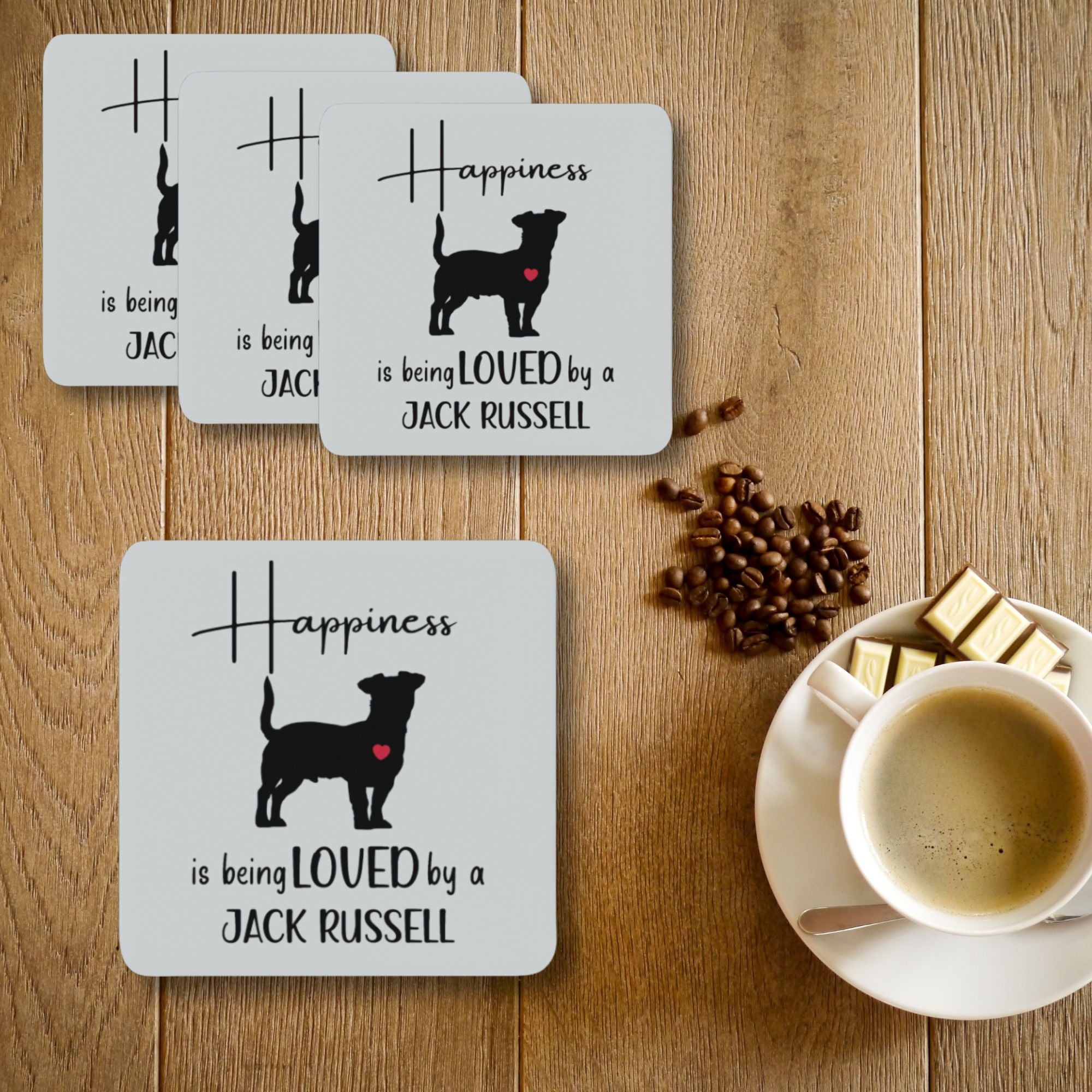Set of 4 Coasters Dog Lover Gift - Sweetie