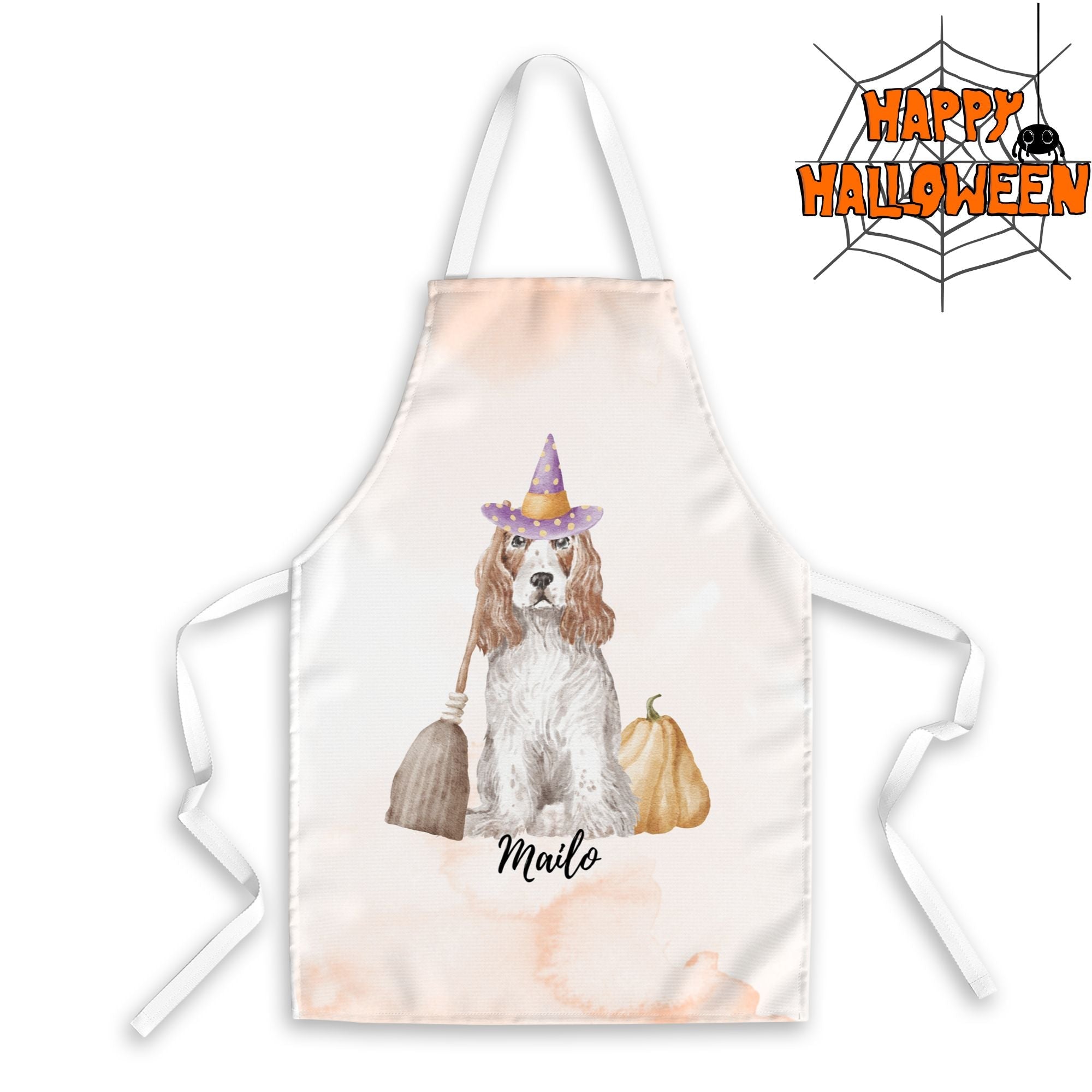 Spooktacular Pup Personalised Dog Name Halloween Apron - Sweetie