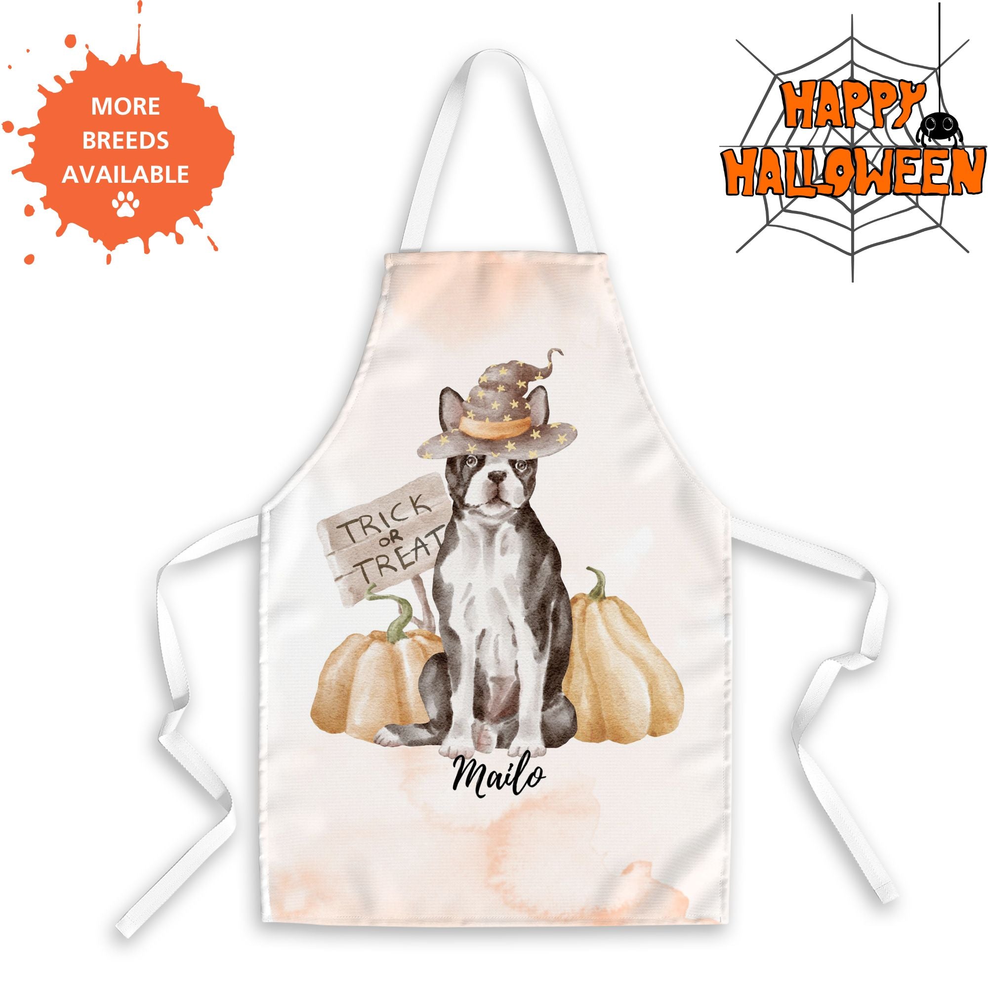 Spooktacular Pup Personalised Dog Name Halloween Apron - Sweetie